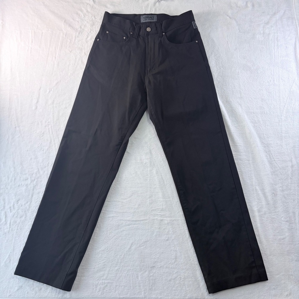 Versace Jeans Couture Trousers Black Medusa Hardware Size 31 45